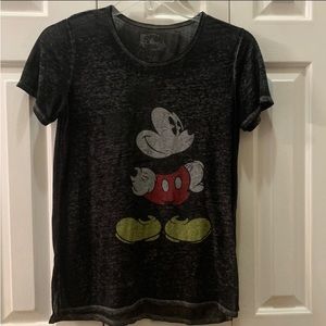 “Disney Mickey Mouse” Women Black Short Sleeves T-Shirts. Size: L